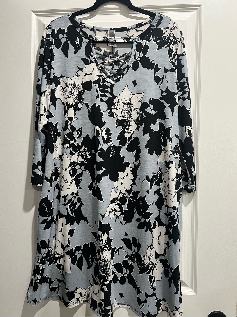 Crisscross V-Neck Floral Dress